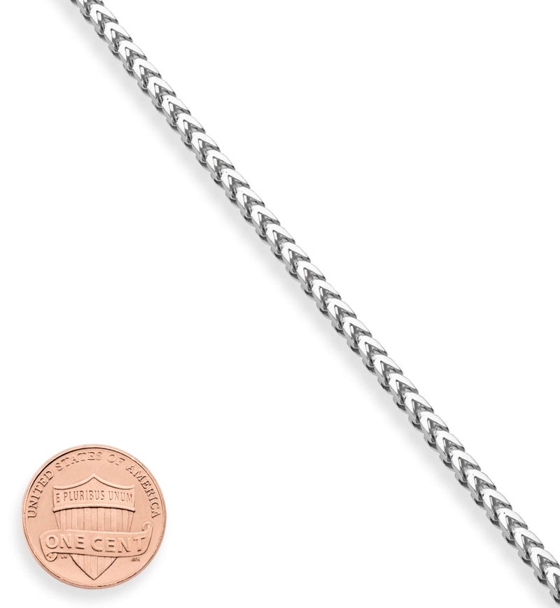 Miabella Solid 925 Sterling Silver Italian 2.5mm Franco Square Box Link Chain Bracelet for Men Women, Made in Italy (Length 8 Inches) - Image 3